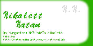 nikolett natan business card